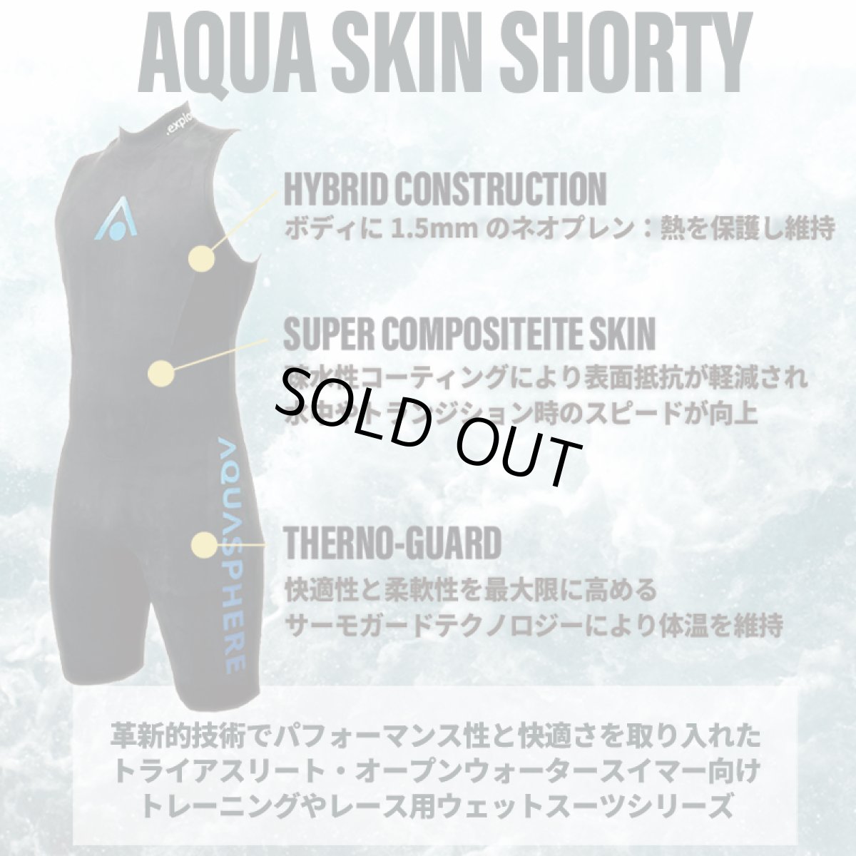 画像6: ◆【訳あり大特価】AQUASPHERE ウエットスーツ ショートジョン Aqua Skin Shorty メンズ - 快適性×保温性、トライアスリートに最適！ (返品・交換不可) (6)